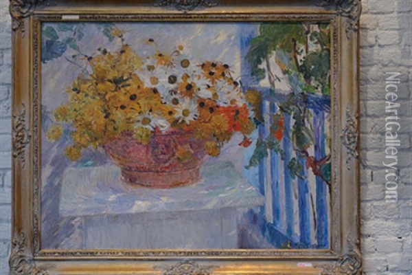 Fleurs Ensolleillees Oil Painting - Ernest Jean Joseph Godfrinon