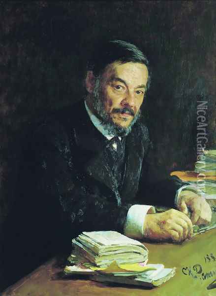 Portrait of Ivan Mikhaylovich Sechenov, Russian physiologist Oil Painting - Ilya Efimovich Efimovich Repin