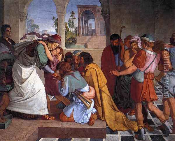 The Recognition of Joseph by his Brothers Oil Painting - Peter von Cornelius
