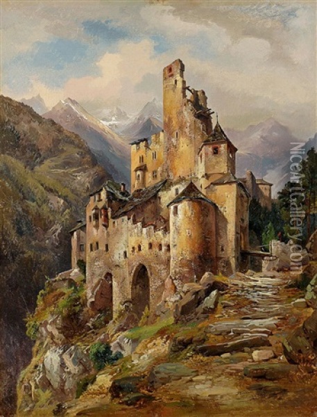 Schloss Taufers In Tirol Oil Painting - Albert Emil Kirchner