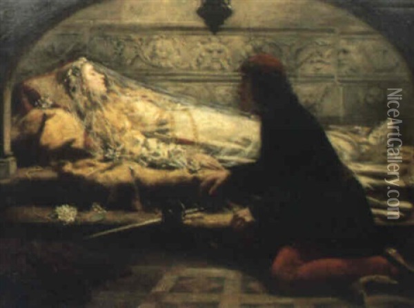 Romeo Och Julia Oil Painting - Patrick William Adam
