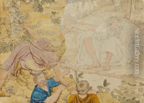Sketch Of Polyphemus Oil Painting - Richard Dadd