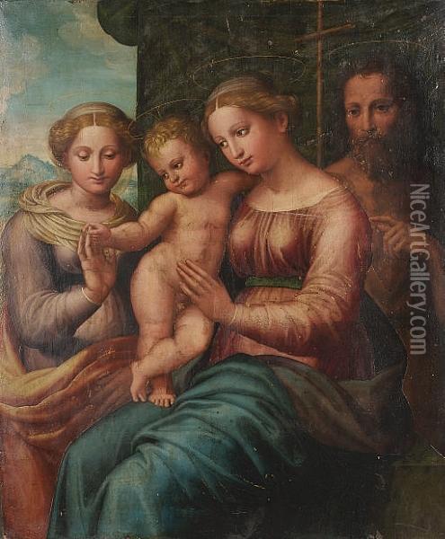 The Mystic Marriage Of Saint Catherine Oil Painting - Innocenzo Da Imola