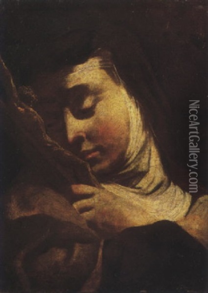 Saint Teresa Of Avila Oil Painting - Giulia (Lisalba) Lama