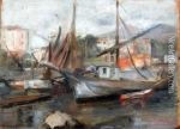 Marina Del Granatello Oil Painting - Luigi Crisconio