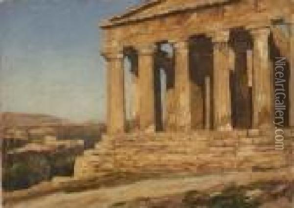 Der Concordiatempel In
 Agrigent. Oil Painting - Georg Macco