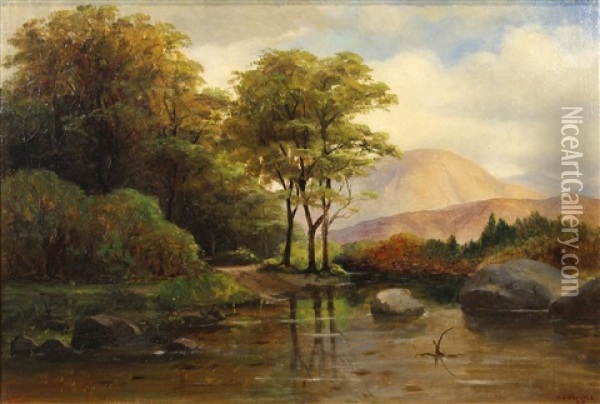 A Quiet Brook Oil Painting - William Alexander Coulter