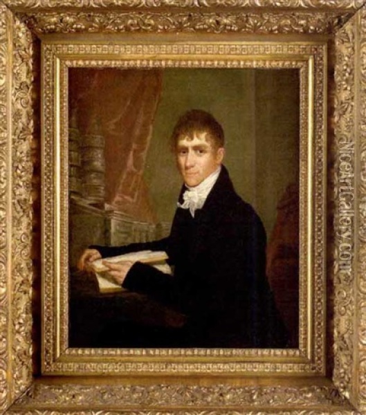 Portrait Of Joseph Delaplaine Od Philadelphia Oil Painting - Bass Otis