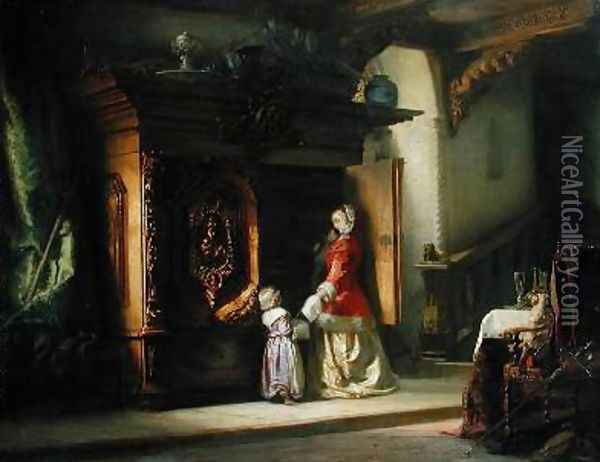 Interior 1853 Oil Painting - Bernhard Mohrhagen