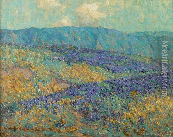 Blue Flowers Oil Painting - Granville Redmond