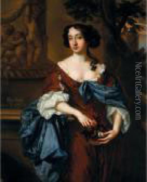 Portrait Of Mary Dering, Lady Knatchbull (died 1724) Oil Painting - William Wissing or Wissmig