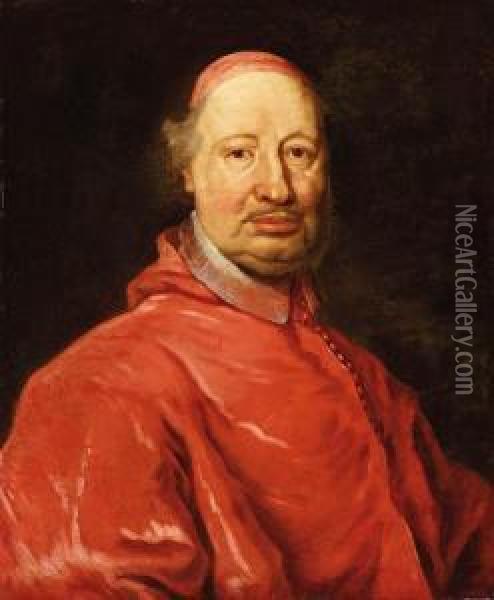 Portrait Of Cardinal Fernando Nuzzi, Bust Length Oil Painting - Giovanni Maria Morandi