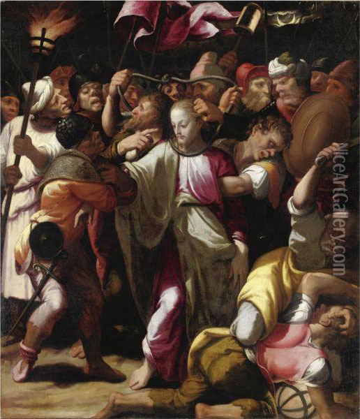 La Cattura Di Cristo Oil Painting - Giulio Cesare Amidano
