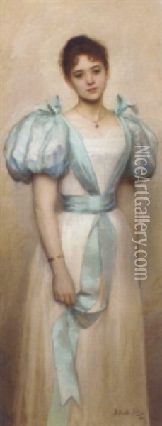 An Elegant Young Girl Oil Painting - Irene Hilberth