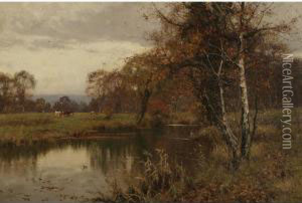 Golden Autumn Oil Painting - Edward Wilkins Waite