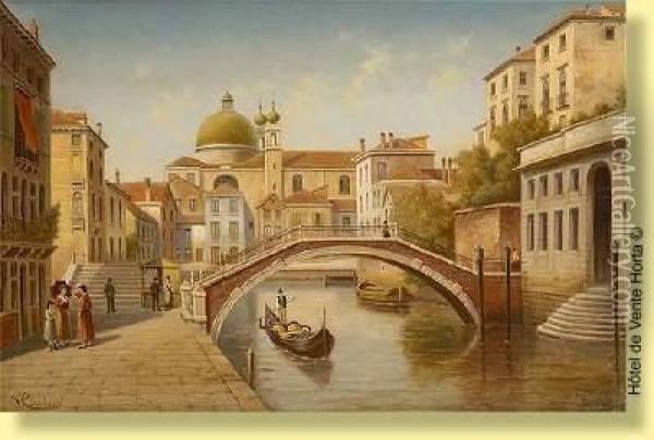 Gondole A Venise Oil Painting - Victor Carabain
