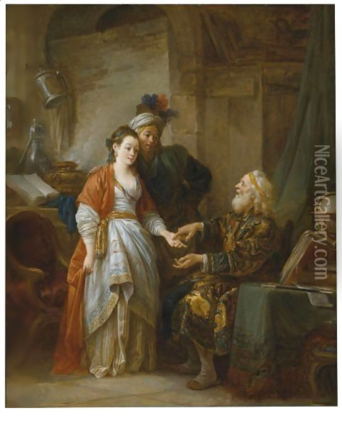 The Fortune-Teller Oil Painting - Jean-Baptiste Le Prince