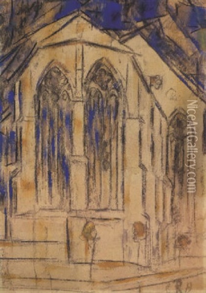 Chor Einer Gotischen Kirche (soest) Oil Painting - Christian Rohlfs