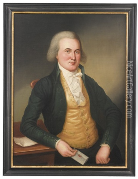 Gentleman In A Yellow Waistcoat Oil Painting - Charles Peale Polk
