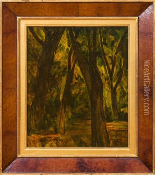 Wooded Landscape Oil Painting - Alfred Henry Maurer