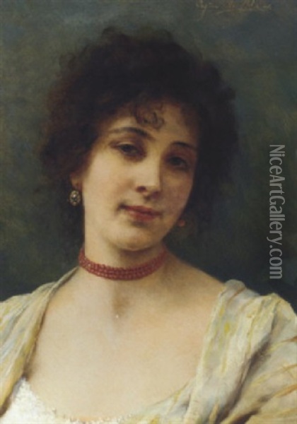 An Elegant Lady Oil Painting - Eugen von Blaas