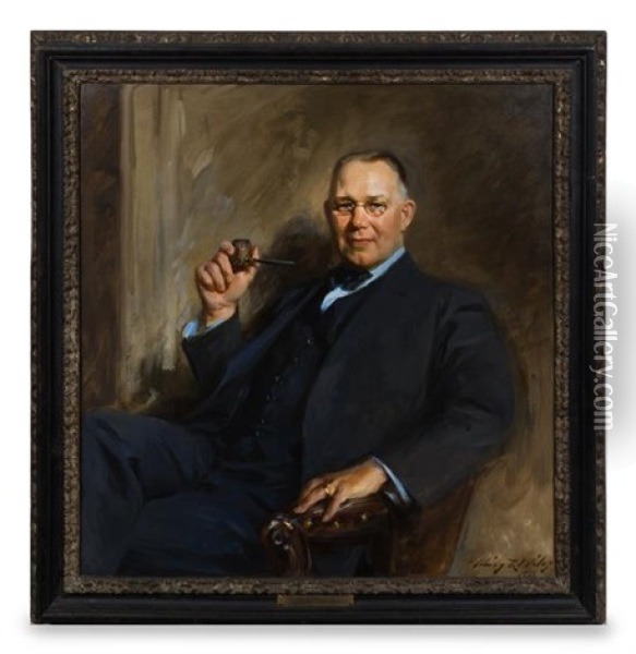 Portrait Of Martin De Forest Smith, Sr., M.d., 1936 Oil Painting - Irving Ramsey Wiles