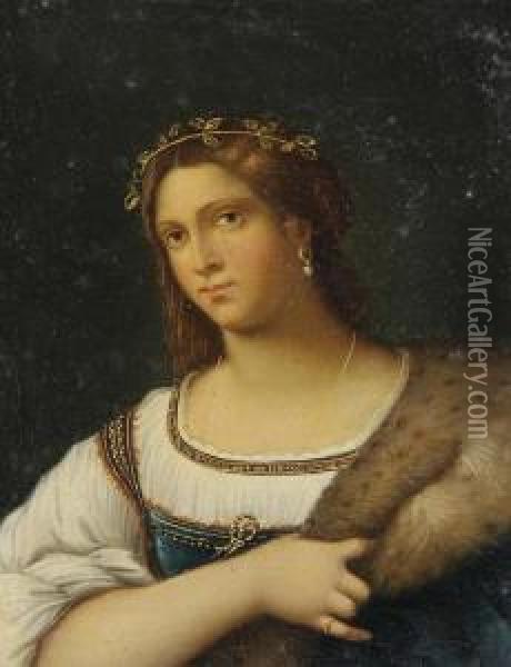 Portrait Of A Lady, Said To Be 'la Fornarina' Oil Painting - Sebastiano Del Piombo