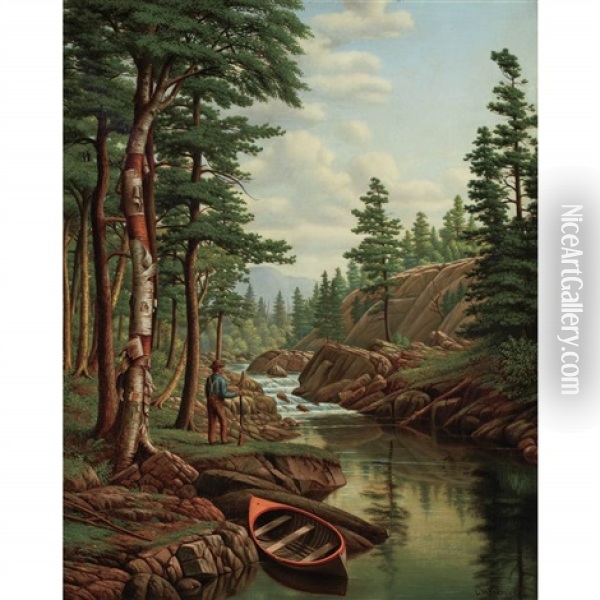The Adirondacks Oil Painting - Levi Wells Prentice