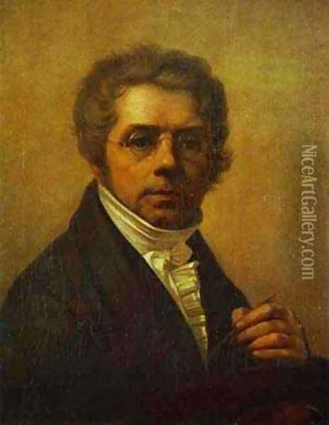 Self Portrait 1811 Oil Painting - Aleksei Gavrilovich Venetsianov