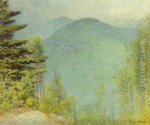 Mountain Vista With Pines Oil Painting - John Joseph Enneking