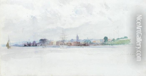 View Of Gravesend Oil Painting - James Stark