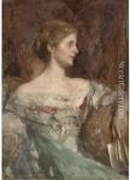 Portrait Of Jane Bury Oil Painting - Edward Arthur Walton