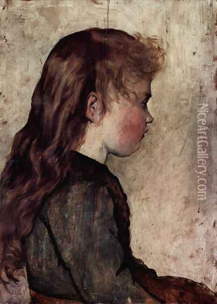 Portrait of a peasant girl in profile Oil Painting - Giovanni Fattori