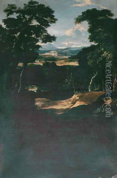 Landscape with Falls Oil Painting - Gaspard Dughet Poussin