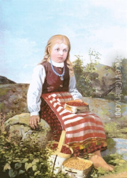 Den Lilla Barplockaren Oil Painting - Sigfrid August Keinanen
