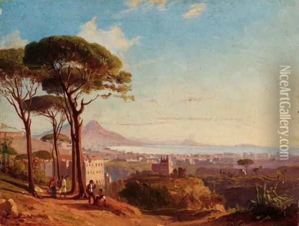 Veduta Di Napoli Dalla Conocchia Oil Painting - Ettore Cumbo