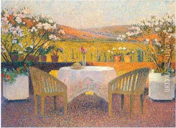 La Terrasse De Marquayrol Oil Painting - Henri Martin