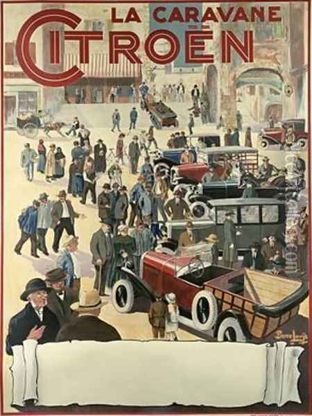 Poster advertising the Citroen Caravan 1925 Oil Painting - Pierre Louys