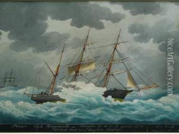 La Pensee Capt. Brignache Oil Painting - Louis Francois Pros. Roux