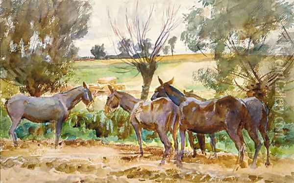 Mules 1918 Oil Painting - John Singer Sargent
