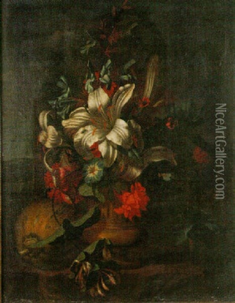 Blomsterstilleben Oil Painting - Karel Borchaert Voet