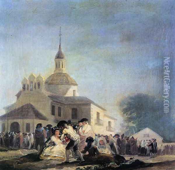 Pilgrimage To The Church Of San Isidro Oil Painting - Francisco De Goya y Lucientes