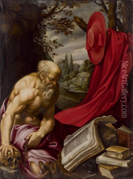 Heiliger Hieronymus Oil Painting - Hendrick Van Somer