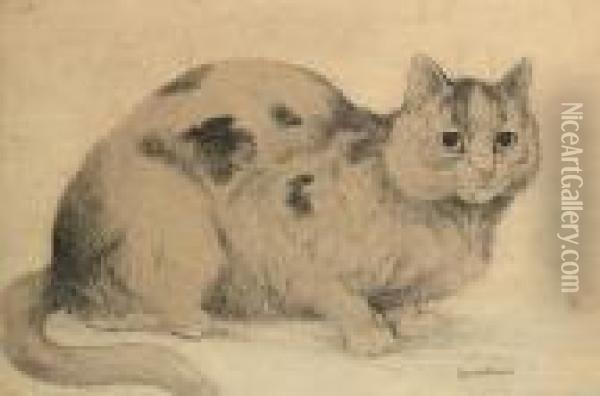 Fat Cat Oil Painting - Louis William Wain