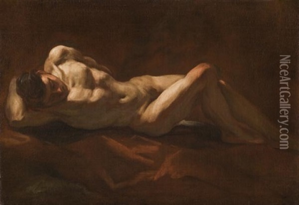 Nudo Disteso (studio) Oil Painting - Pietro Dandini