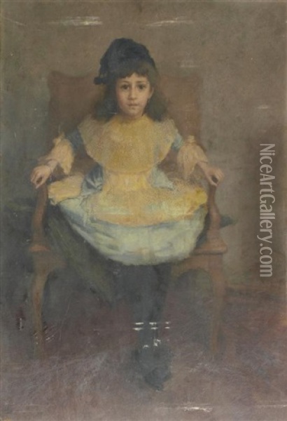 Jeune Enfant Assis Oil Painting - Leon Delachaux