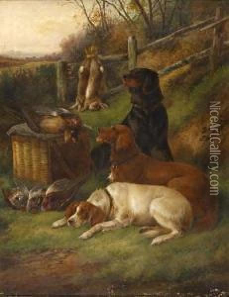 After The Hunt Oil Painting - John Gifford