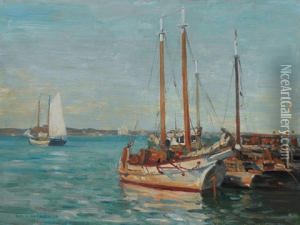 Biloxi Harbor Oil Painting - William S. Robinson