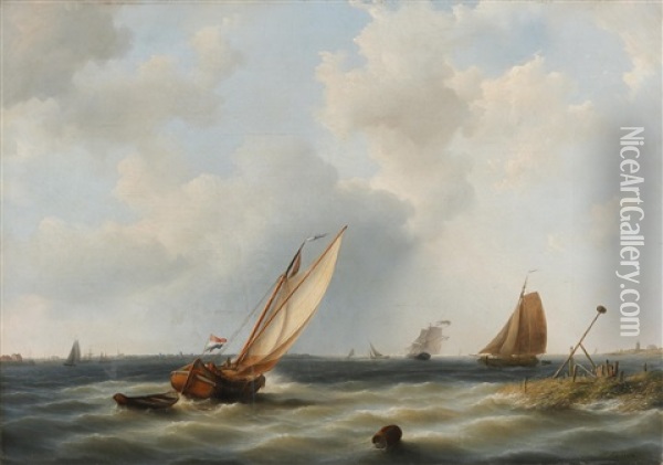 Hollandischer Hafen Oil Painting - Hermanus Koekkoek the Elder