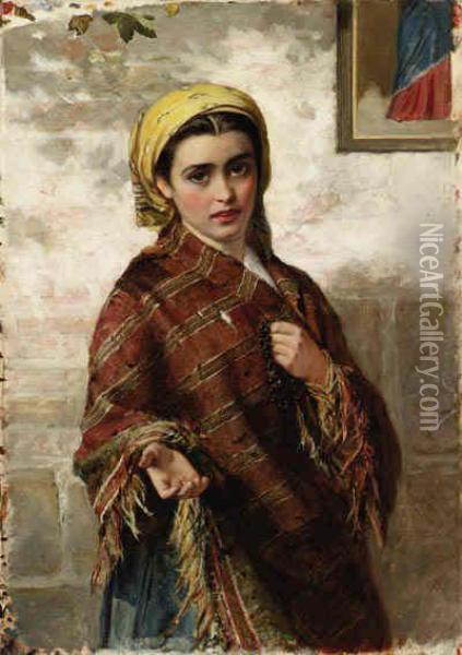Peasant Girl Oil Painting - Charles Sillem Lidderdale